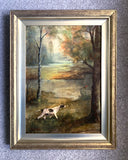 Late C19th English School Oil on Artists Canvas - Pointer Flushing Pheasants - R.Petit SOLD