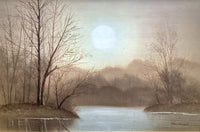 Fine Vintage English School Oil on Canvas Board - Woodland Landscape by David Pearson SOLD "Twilight"