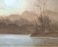 Fine Vintage English School Oil on Canvas Board - Woodland Landscape by David Pearson SOLD "Twilight"