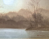 Fine Vintage English School Oil on Canvas Board - Woodland Landscape by David Pearson SOLD "Twilight"