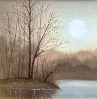Fine Vintage English School Oil on Canvas Board - Woodland Landscape by David Pearson SOLD "Twilight"