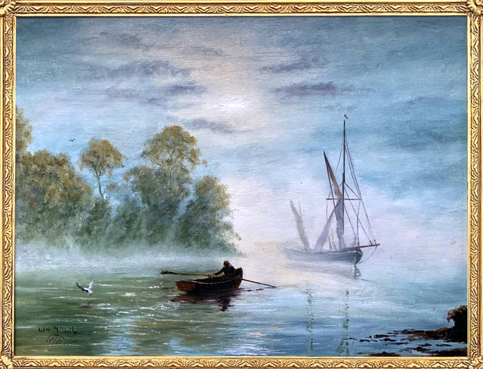 Superb Vintage English School Oil on Canvas Board - 