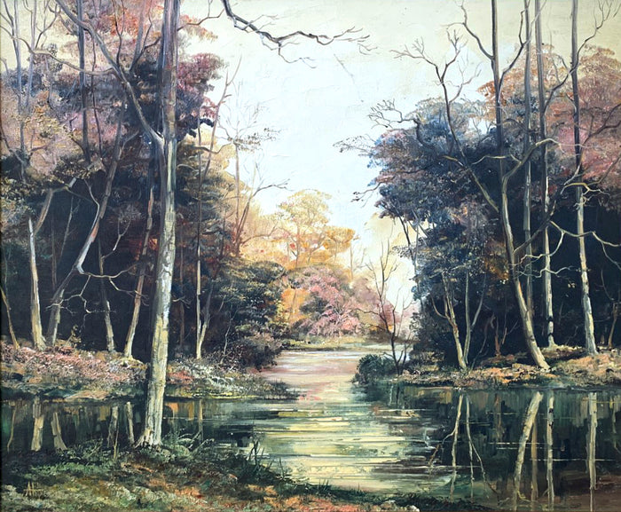 Beautiful Vintage Oil on Canvas Board -Roseland, Cornwall - Alan King a.k.a Akin of Malvern SOLD