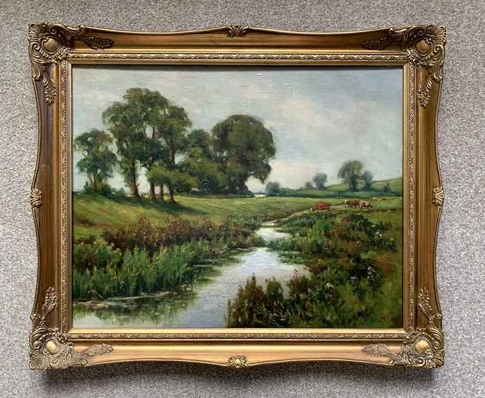 Superb Vintage Oil on Board - Cattle in a Landscape 