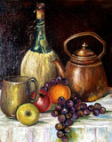 Delightful Vintage Mid C20th Still Life Oil on Canvas Board 1963