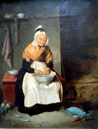 Adolphe Theodore Jules Martial Potemont (1828-1883) "Preparing the Meal 1858" SOLD