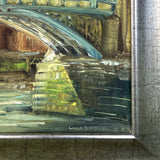 Fine Vintage Oil on Linen Board - Southwark Bridge - Linda Matthews