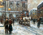 Superb Vintage Mid C20th Oil on Canvas Board - Winter in Paris - Victor Boyer SOLD