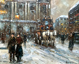 Superb Vintage Mid C20th Oil on Canvas Board - Winter in Paris - Victor Boyer SOLD