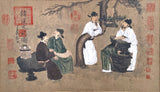 Fine Large Antique Chinese Watercolour - A Group of Scholars Conversing SOLD