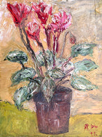 Exquisite Vintage English School Post Impressionist Oil on Panel - Flowers in a Pot SOLD