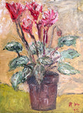 Exquisite Vintage English School Post Impressionist Oil on Panel - Flowers in a Pot SOLD