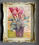 Exquisite Vintage English School Post Impressionist Oil on Panel - Flowers in a Pot SOLD