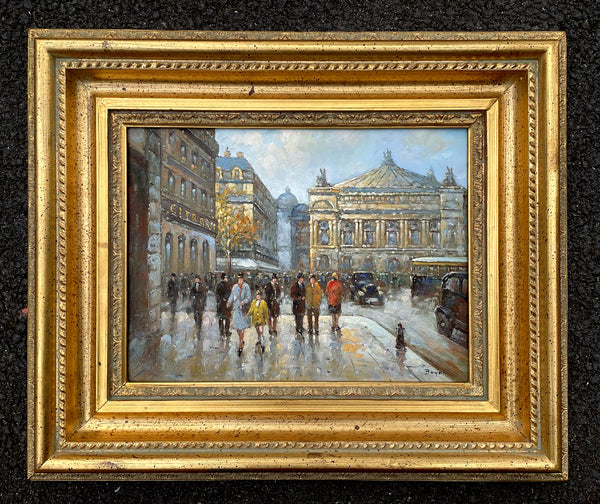 Fine Vintage Mid C20th Oil on Canvas Board - Paris Street Scene - Jean Victor Boyer SOLD