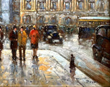 Fine Vintage Mid C20th Oil on Canvas Board - Paris Street Scene - Jean Victor Boyer SOLD