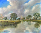 Fine Vintage English School Oil on Canvas - The Angler Sold