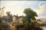 Superb C19th Victorian Oil on Canvas - Figures by a Rural Cottage - Thomas Stanley Barber SOLD