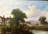 Superb C19th Victorian Oil on Canvas - Figures by a Rural Cottage - Thomas Stanley Barber SOLD