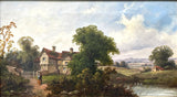 Superb C19th Victorian Oil on Canvas - Figures by a Rural Cottage - Thomas Stanley Barber SOLD