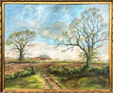 Excellent Vintage English School Mid C20th Oil on Canvas Board - Rural Landscape with Figures & Sheep SOLD