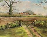 Excellent Vintage English School Mid C20th Oil on Canvas Board - Rural Landscape with Figures & Sheep SOLD