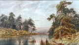 Delightful C19th Victorian Watercolour - Evening at Virginia Water - V Allan SOLD