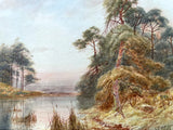 Delightful C19th Victorian Watercolour - Evening at Virginia Water - V Allan SOLD