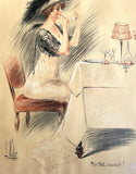 Beautiful Edwardian French Pencil/Crayon Drawing - Louis Vallon - "Un Petit Accord" SOLD