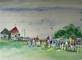 William Henry Ford - Fine 1950's Watercolour - Point to Point Norfolk Showground