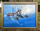 Fabulous Large Vintage Oil on Canvas - Beaufighter Mark X 254 Squadron North Coates Strike Wing SOLD