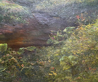 Large C19th Victorian Oil on Canvas - River Landscape in Woodland 1881SOLD