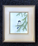Excellent Vintage Watercolour of a Blue Tit on a Branch - Andrew Osborne SOLD