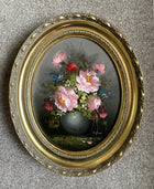 Exquisite Vintage Oil on Canvas Still Life Study of Flowers in a Vase SOLD