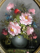 Exquisite Vintage Oil on Canvas Still Life Study of Flowers in a Vase SOLD