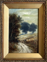 Fine C19th Victorian Oil on Artists Board - Rural Track - attrib. Thomas Churchyard SOLD