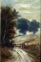 Fine C19th Victorian Oil on Artists Board - Rural Track - attrib. Thomas Churchyard SOLD