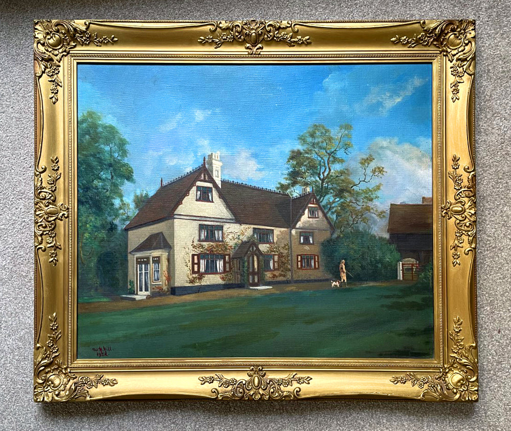 Fine Large Vintage English School Oil on Canvas - "Off to the Shoot" 1932