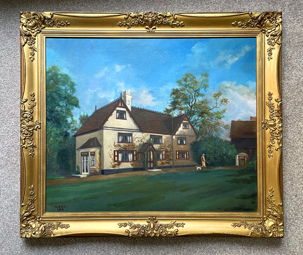 Fine Large Vintage English School Oil on Canvas - "Off to the Shoot" 1932