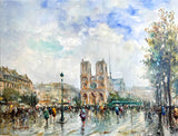 Stunning Large Vintage Oil on Canvas - Joseph Giordano (b.1935) - Mid 20th, Parisian Street Scene  SOLD
