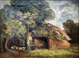 Charming Early C20th Norwich School Edwardian Oil on Canvas of Sheep by a Barn 1909 SOLD