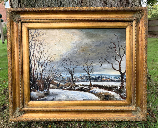 Super Vintage Oil on Board by John Constable Reeve - Bungay in Winter SOLD