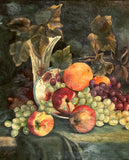 Fine Mid C20th Vintage English School Still Life Oil on Canvas Board - Mixed Fruit in a Bowl SOLD