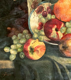 Fine Mid C20th Vintage English School Still Life Oil on Canvas Board - Mixed Fruit in a Bowl SOLD