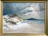Large Vintage English School Oil on Canvas - Beach Scene "After the Storm" aft. Seago SOLD