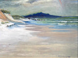 Large Vintage English School Oil on Canvas - Beach Scene "After the Storm" aft. Seago SOLD