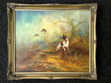 Eugene Kingman (1909-1975) Oil on Canvas - Pointer Flushing Game Birds SOLD