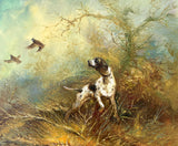 Eugene Kingman (1909-1975) Oil on Canvas - Pointer Flushing Game Birds SOLD