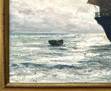 Excellent Large Vintage Mid C20th Oil on Canvas - Chinese Junk at Sea SOLD