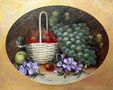 Beautiful Late C19th Victorian Oil on Board - Still Life of Fruit in a Basket - Evelyn Chester (1879-1925) SOLD