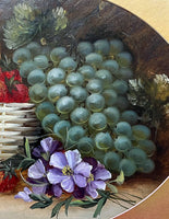 Beautiful Late C19th Victorian Oil on Board - Still Life of Fruit in a Basket - Evelyn Chester (1879-1925) SOLD